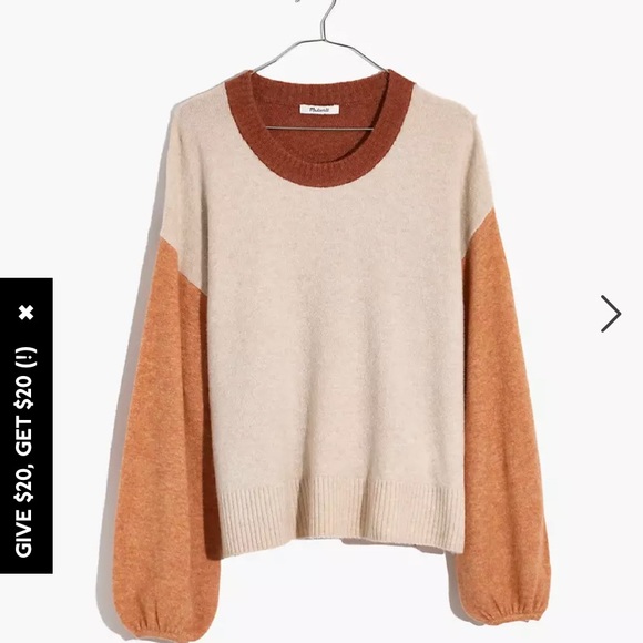Madewell wool blend colorblock Payton pullover - Picture 2 of 5